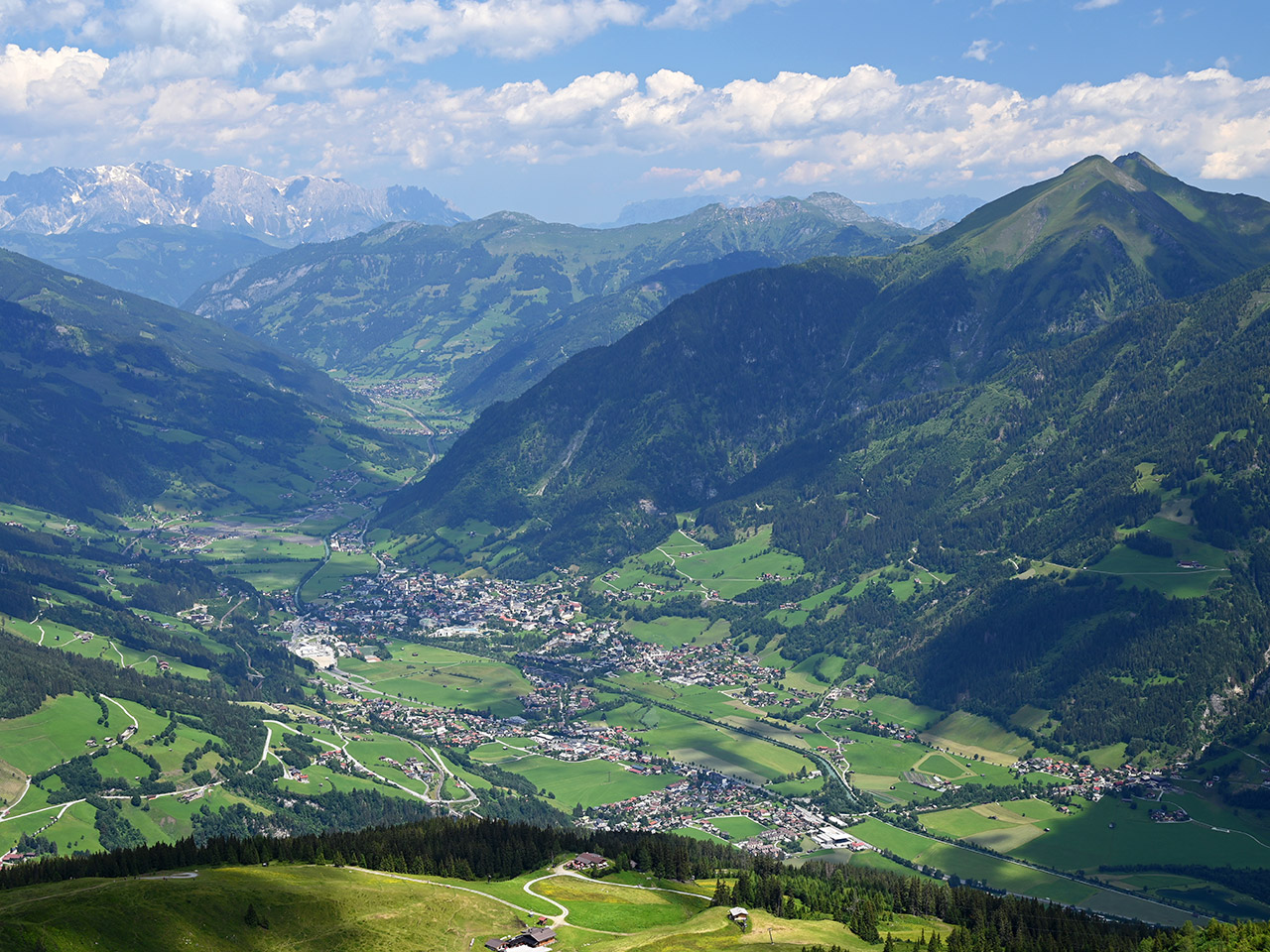 Bad Hofgastein village in valley Austria